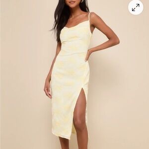 Lulu's Sunny Yellow Midi Dress